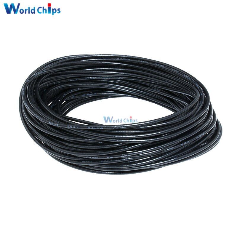 Flexible Stranded of UL-1007 24 AWG Wire Cable Yellow/Blue/Red/Black 10M 300V