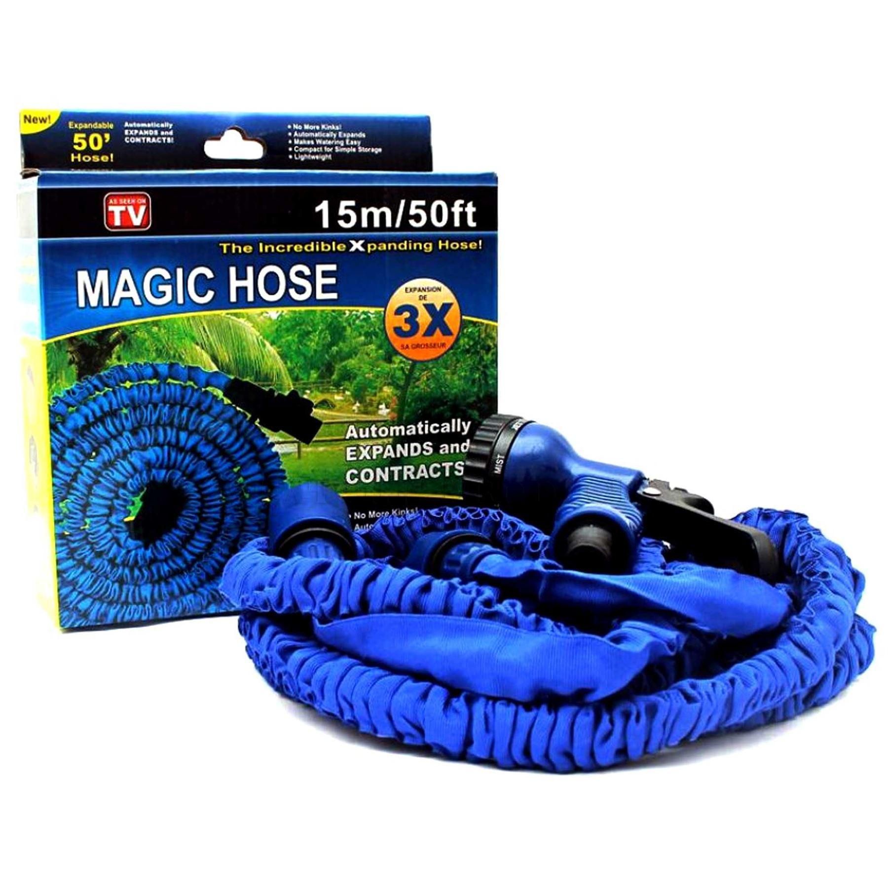 Magic Car Washing and Gardening Hose Pipe 50 feet - Blue
