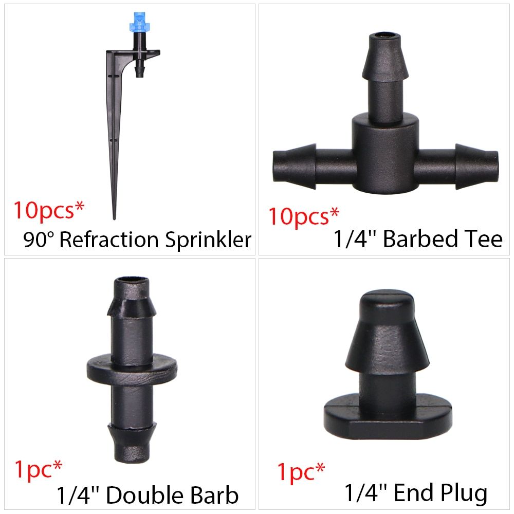 Micro Mist Spray Cooling System 4/7mm Hose Garden Drip Irrigation Kit Automatic Watering Sprinkler Dripper With Tee Connector
