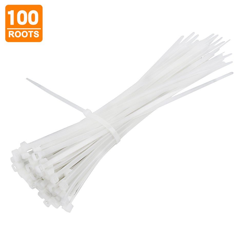 100 Pcs Natural Cable Ties High Quality Nylon Zip Ties Natural Cable Ties