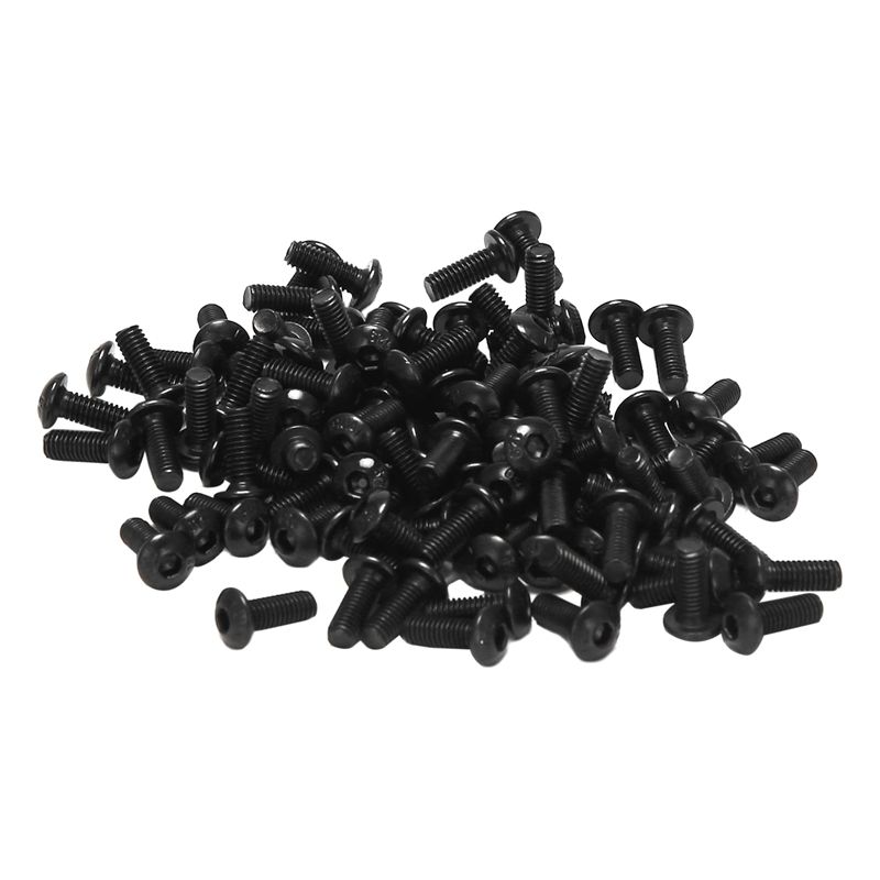 M3x8mm Thread Button Head Hex Socket Cap Screw Bolt 100 pcs