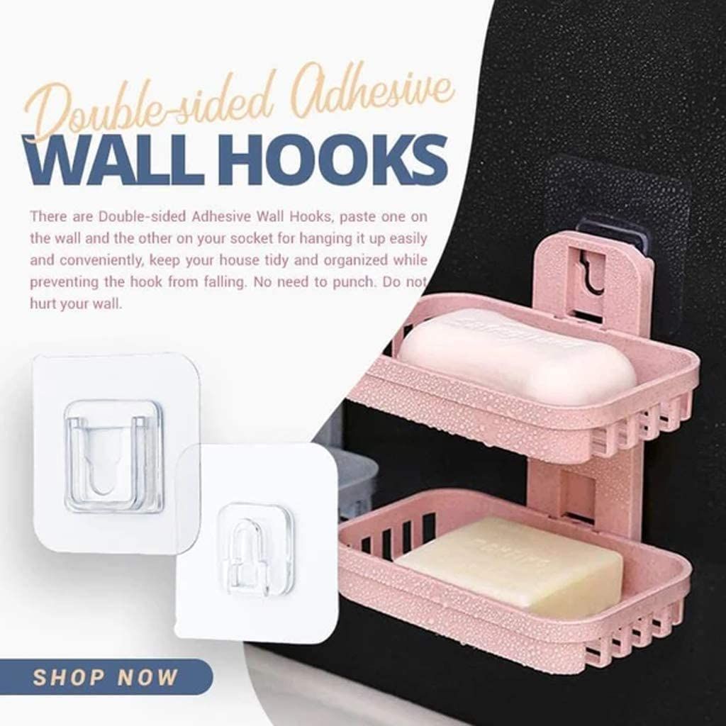 10 pair Double Sided Self Adhesive Wall Hooks For Kitchen Bathroom Room Wall Mounted Wall Hanger Rack Organizer Storage Holder Tools