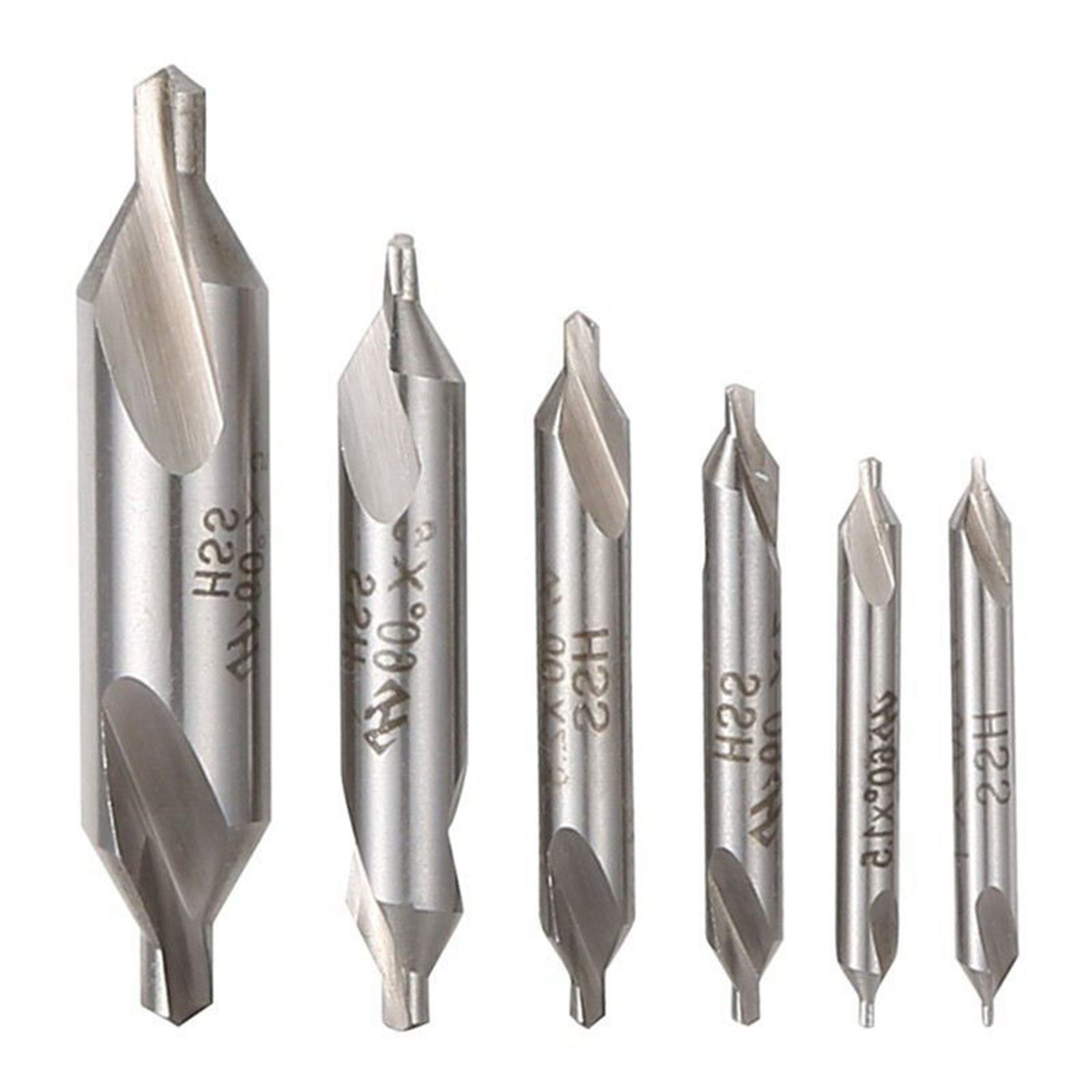 12 PCS HSS Combined Center Drills Bit Set Countersink 60 Degree Angle 5/3/2.5/2/1.5/1 mm