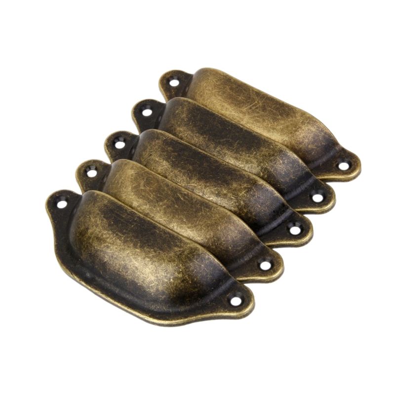 20Pcs Vintage Drawer Door Cabinet Iron Shell Cup Handle Cupboard Knob 9.7cmx3.5cm