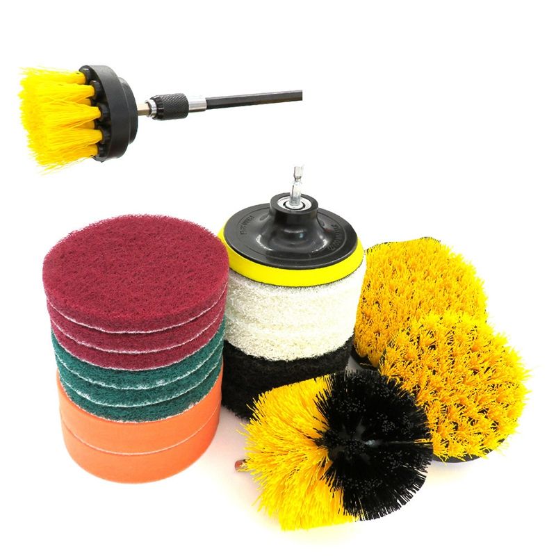 18Pcs Cleaning Brush Set Bathroom Surfaces Tile and Grout All Purpose Power Scrubber Cleaning Kit Electric Drill Brush