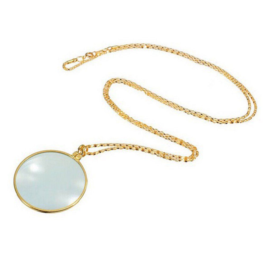 Decorative Monocle Necklace With 6x Magnifier Magnifying Glass Necklace gold