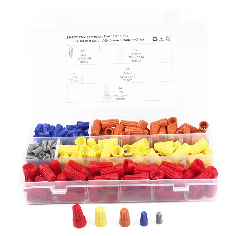 250PCS Terminal Block Crimp Cap Screw Rotary Terminal Spring Closed Terminal Wire