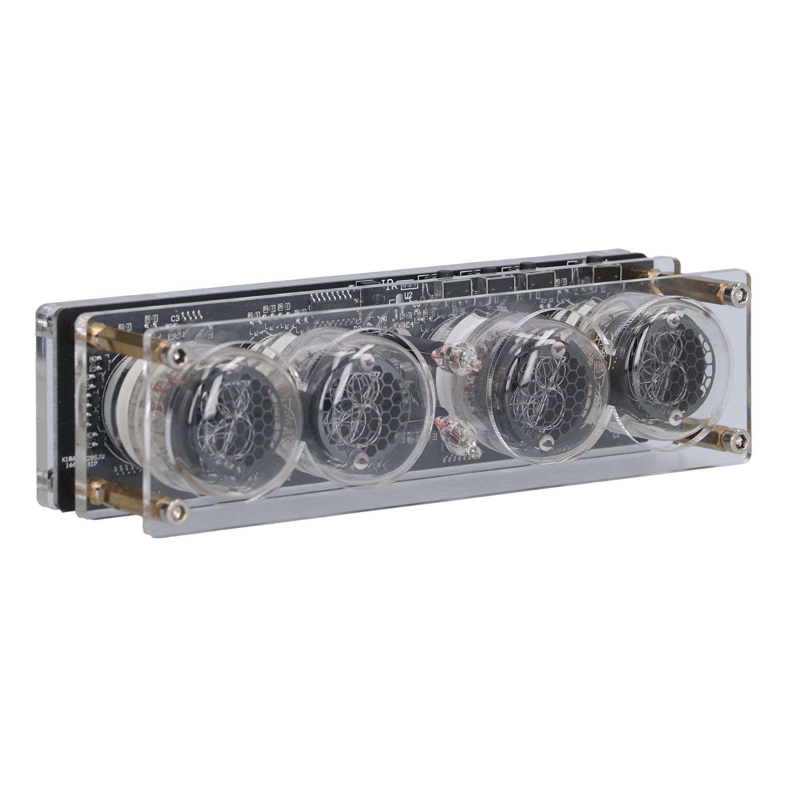 Tube Clock Colorful 4Digits IN‑12 LED Retro For Bedroom Decoration Hq