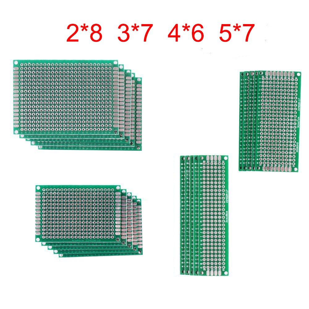20pcs/lot 5x7 4x6 3x7 2x8cm Double Side Prototype Diy Universal Printed Circuit PCB Board Protoboard For Arduino