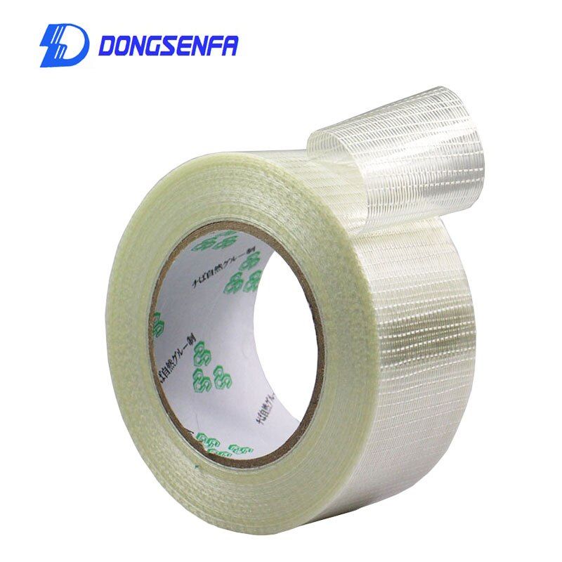25M/Roll Strong Transparent Glass Fiber Grid Tape Strapping Packaging Mold Home Appliance Bundled Fixed Adhesive Tape
