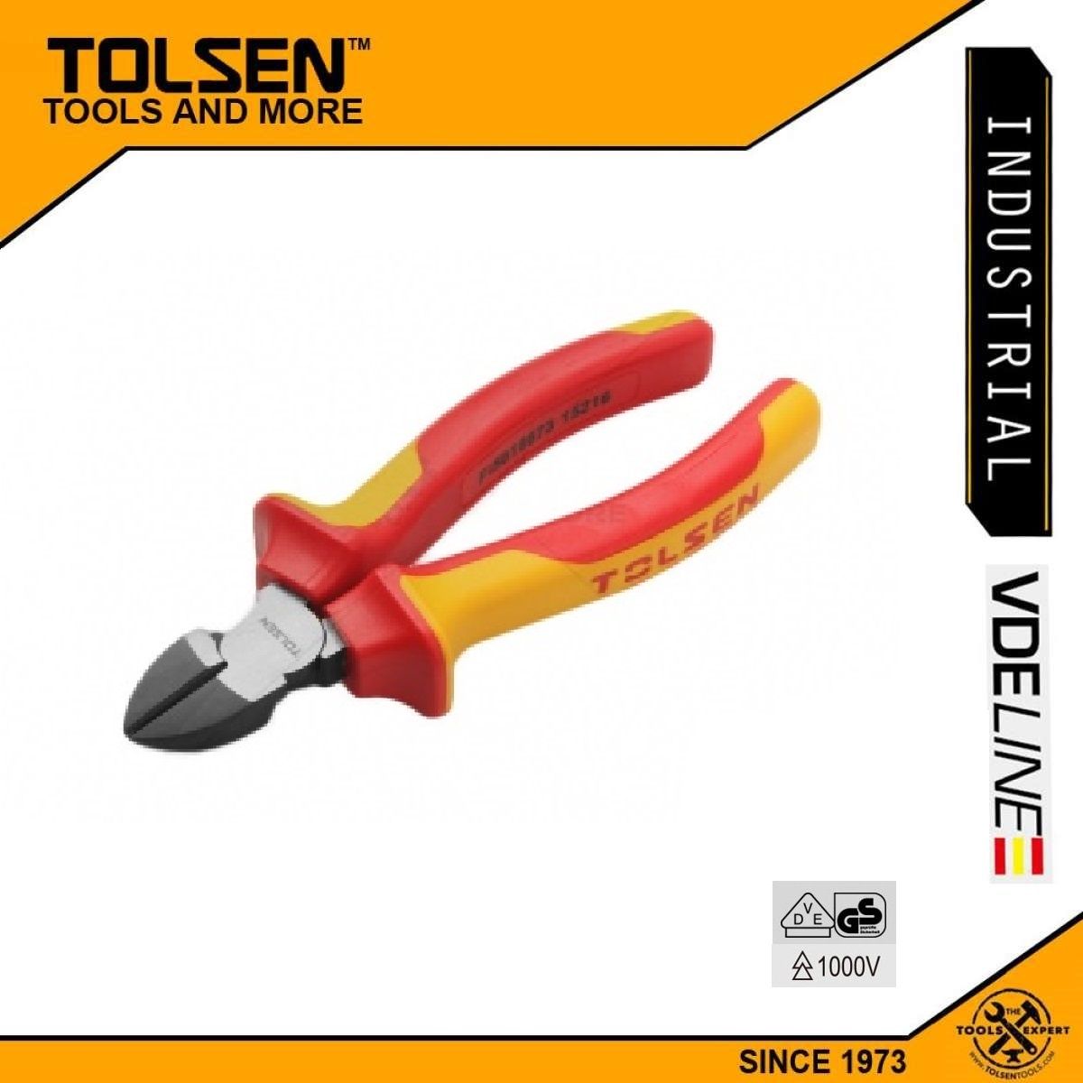 TOLSEN VDE 1000V Insulated Diagonal Cutting Pliers 160mm (6") VDE/GS certificated  Premium Series V38126
