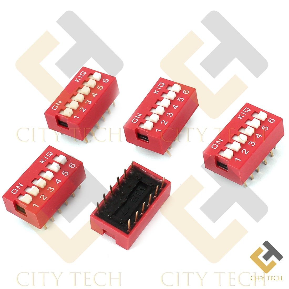 3Pcs 6 Position DIP Switch 2.54mm Pitch Horizontal DIP Switch Six Positions Piano Type Dial DIP Slide Switch For Electronics Circuit PCB