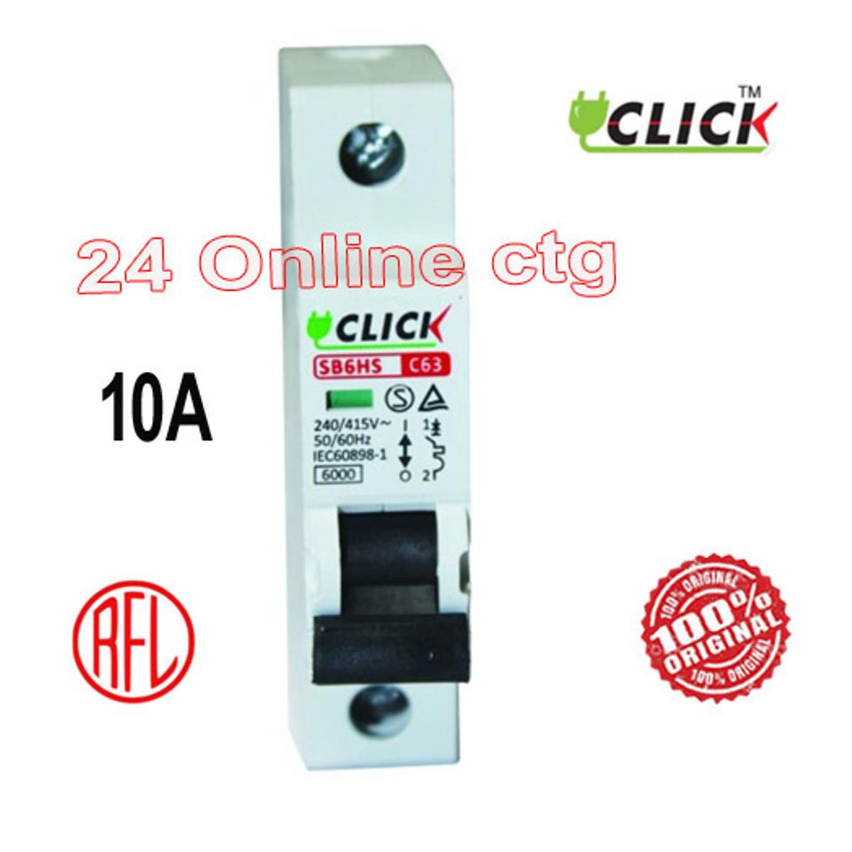 Click Circuit Breaker MCB 1P (6A To 63A) C 6KA