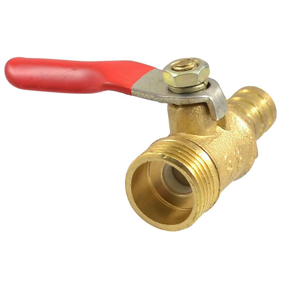 Gold tone 3/8" PT male thread to 10mm hose tail binder ball valve