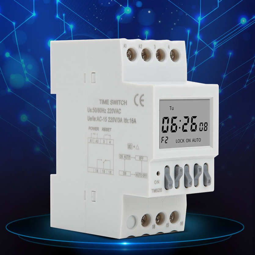 TM626 Power Switch Timer Smart Control Relay Din Rail Mount AC220V