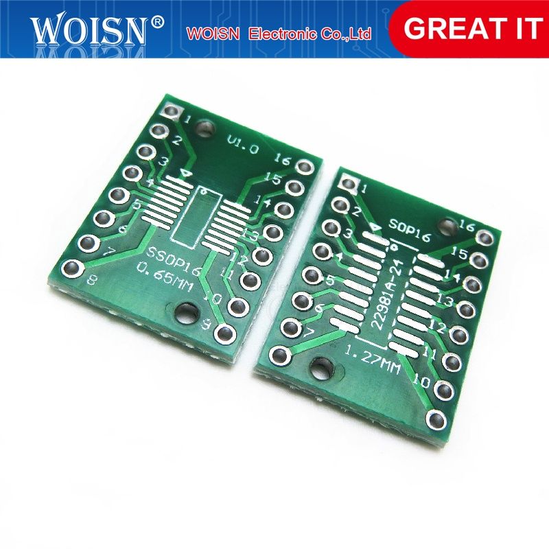 10pcs/lot TSSOP16 SSOP16 SOP16 to DIP16 Transfer Board DIP Pin Board Pitch Adapter PCB In Stock