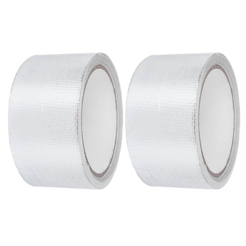 Aluminum foil tape 2 pieces of 50 mm x 10 m silver Heat-resistant aluminum Flame retardant waterproof adhesive for water