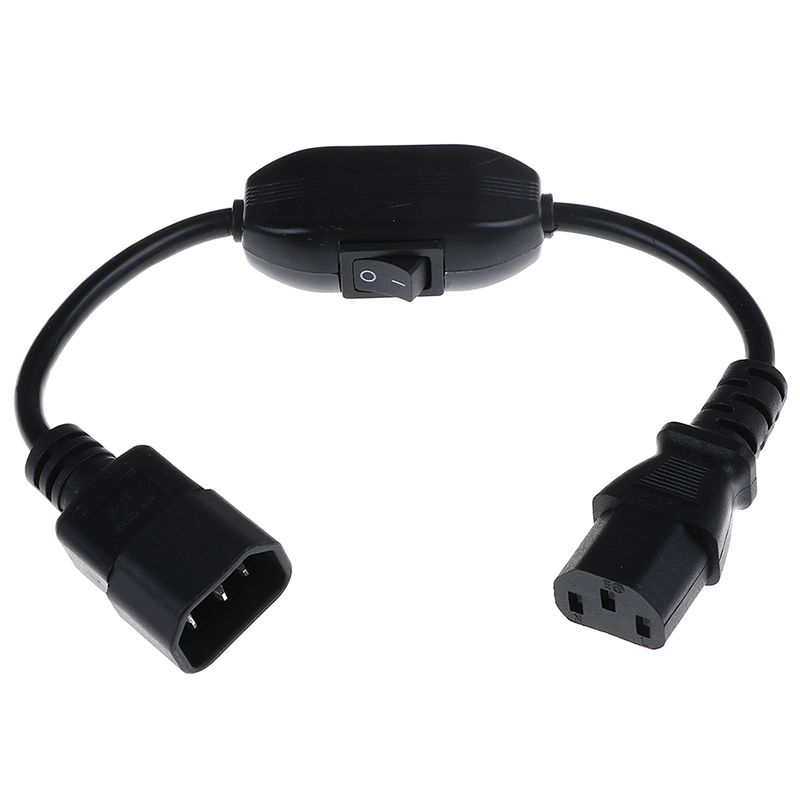 1Pc PDU UPS power cord cable, IEC 320 C14 to C13 with On/Off switch 30cm