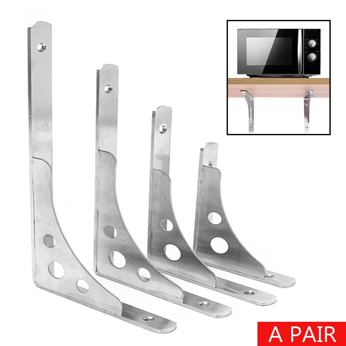 Accessories 6/8/10/12'' Triangle Shelf Bracket Sliver Metal Steel Wall Mount Support Bracket