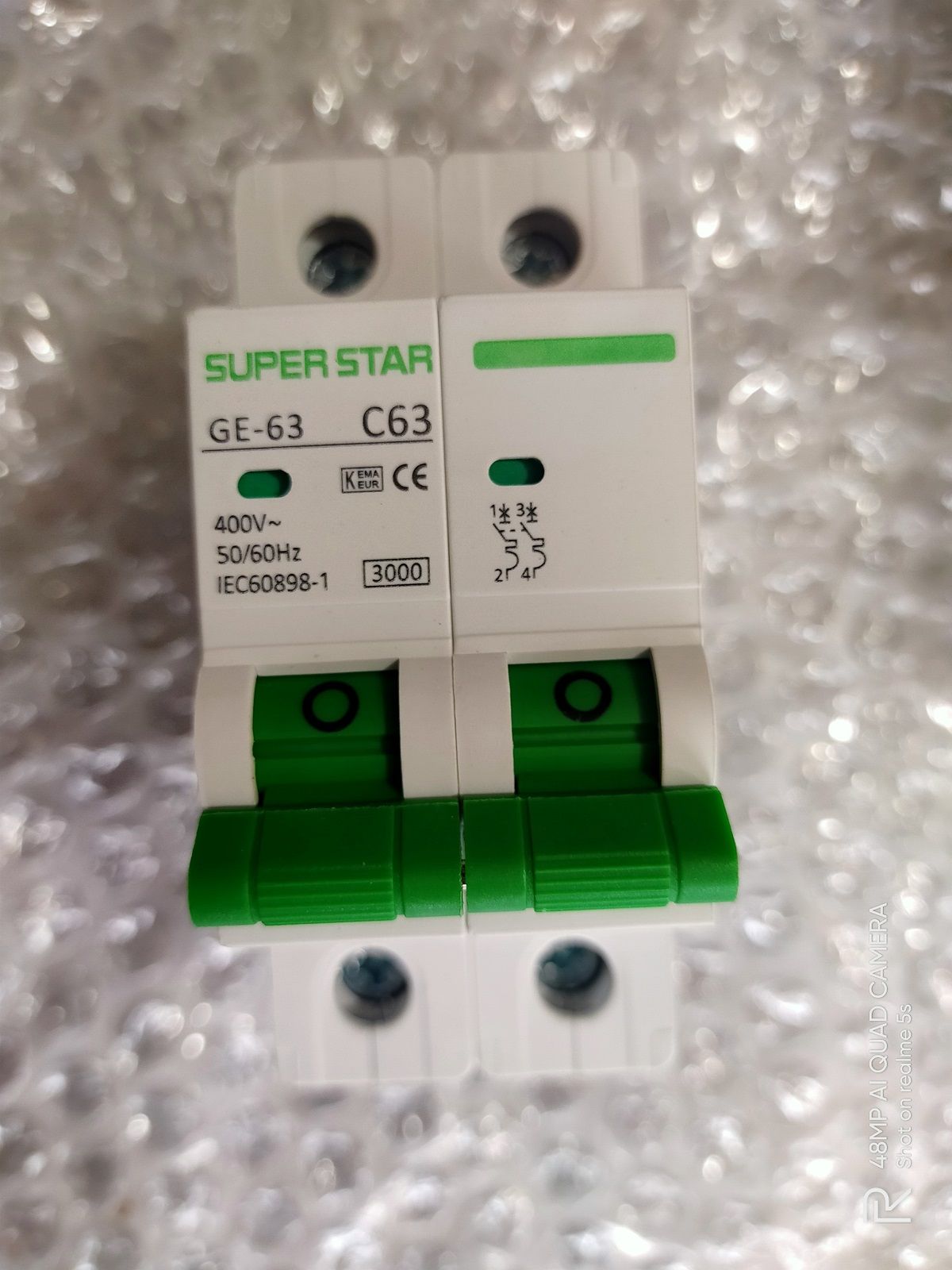 Miniature Circuit Breaker Double Pole or Phase C6 3Ka