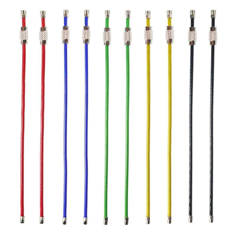 20Pack Colored Nylon Coated Stainless Steel Wire Keychains 2Mm 6.3 Inches Aircraft Cable Key Ring Loops for Hanging Luggage Tags or ID Tags