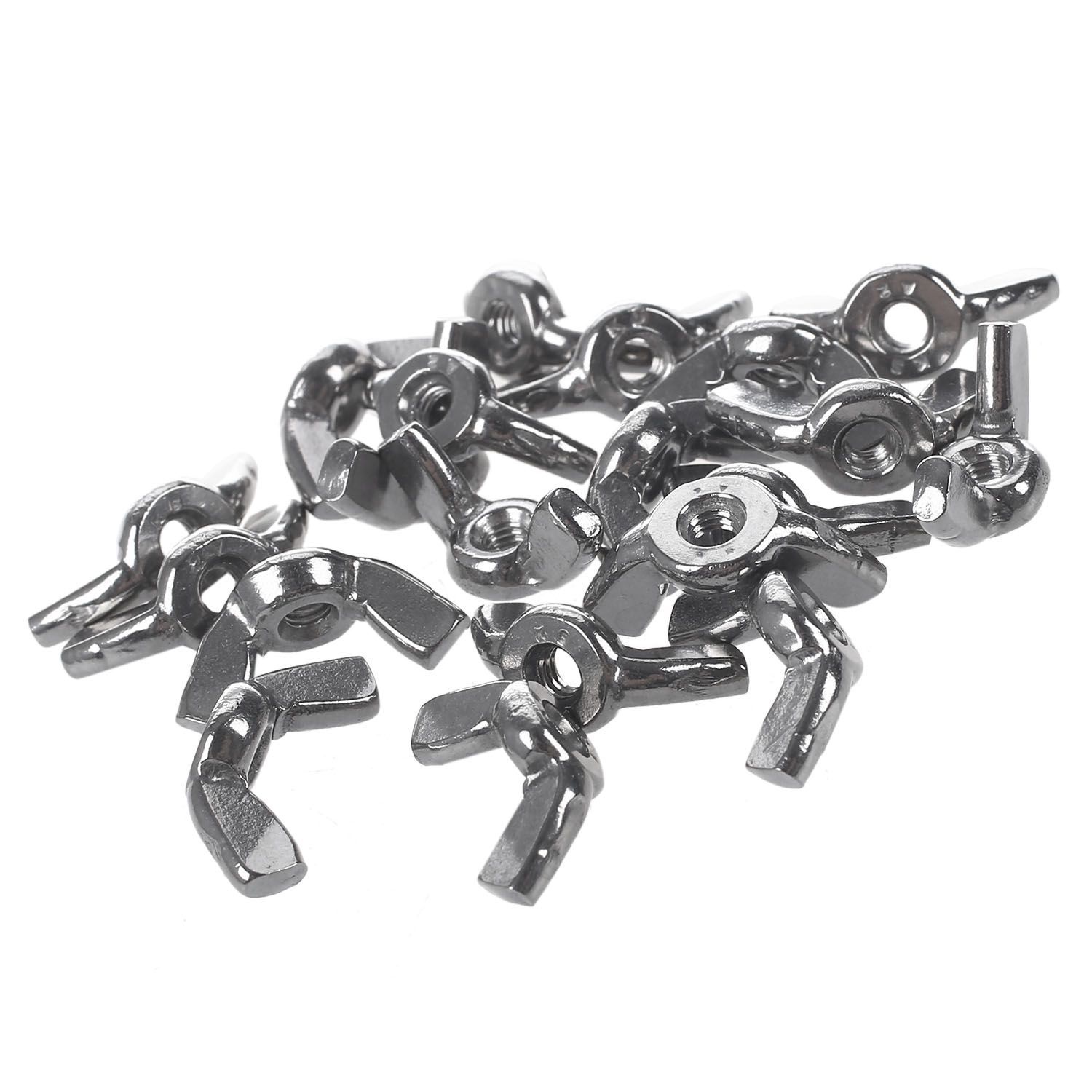 A2/70 (304) Stainless steel Wing Nuts Butterfly Nuts Silver, M3*0.5mm 20pcs
