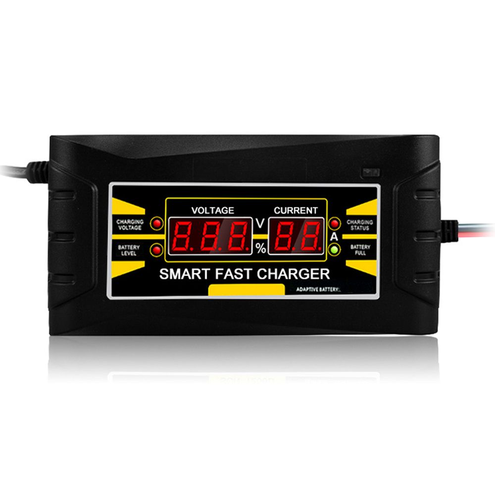 Full Automatic Car Ba-ttery Charger 150V/250V To 12V 6A Smart Fast Po-wer Charging For Wet Dry Lead Acid Digital LCD Display EU Plug
