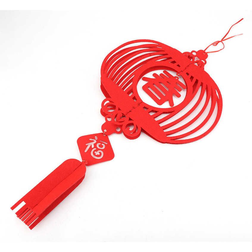 Chinese Tassel Lantern Luck Knot W/ Fu Characters New Year Decorations