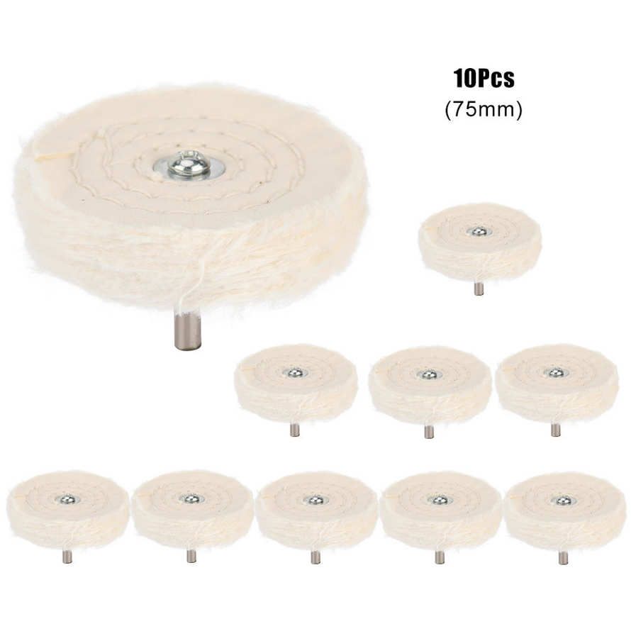 Polishing Wheel 10Pcs T Type Cotton Cloth Shank Grinding Buffing Tool For Jewelry
