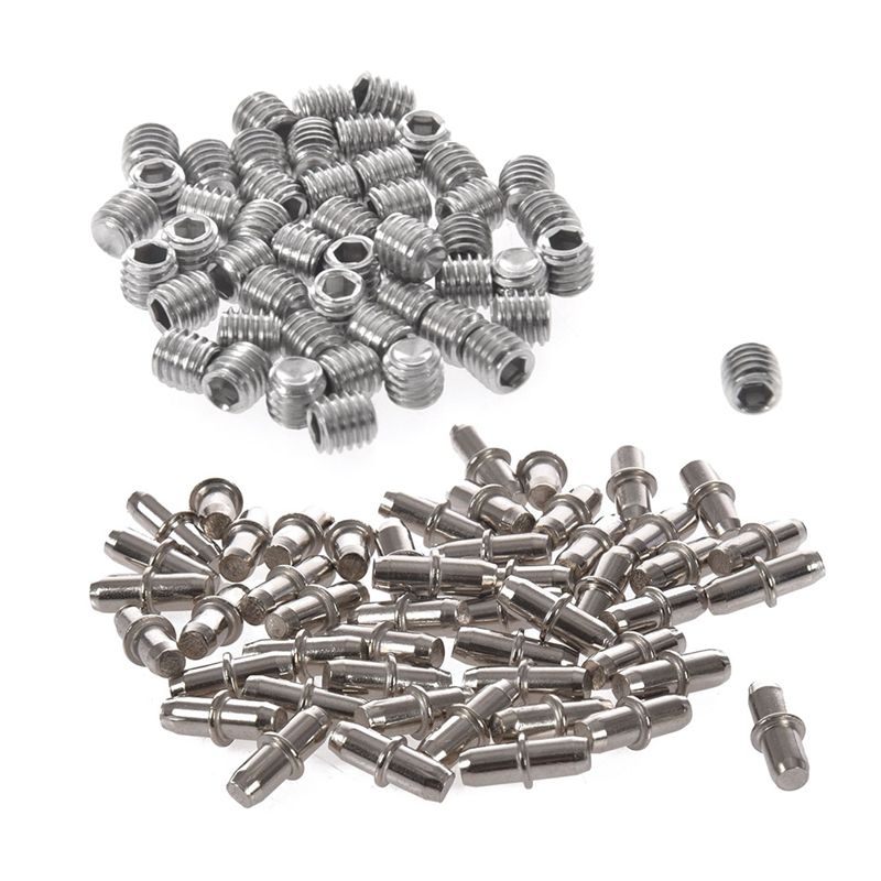 50Pcs M3X3mm Stainless Steel Hex Socket Set Cap Point Grub Screws Silver & 50Pc Cabinet Cupboard Wooden Chopping Shelf