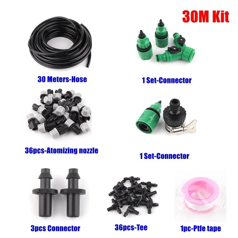 40m Garden Watering System Portable Automatic Drip Irrigation Kit Garden Watering Kits Site Dust Removal Cooling Spray Nozzle