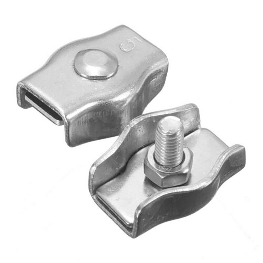 2Pcs M2-M8 Stainless Steel Wire Rope Single Grip Clips Cable Clamps Caliper
