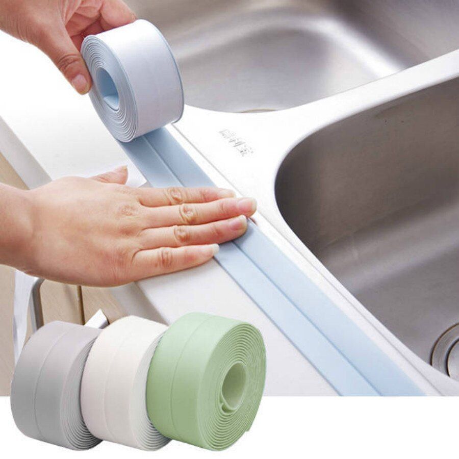 3.2 MBathroom Shower Sink Bath Sealing Strip Tape White PVC Self Adhesive Waterproof Oilproof Wall Sticker for Bathroom Kitchen
