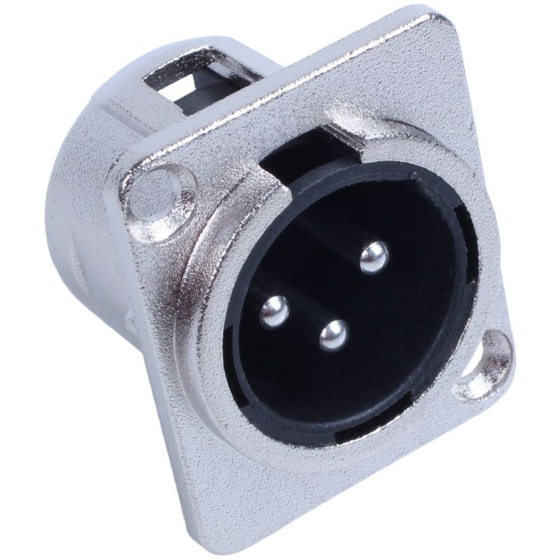 XLR Male Jack 3 Pin - Panel Mount Jacks D Series Size XLR-M - 4 PACK