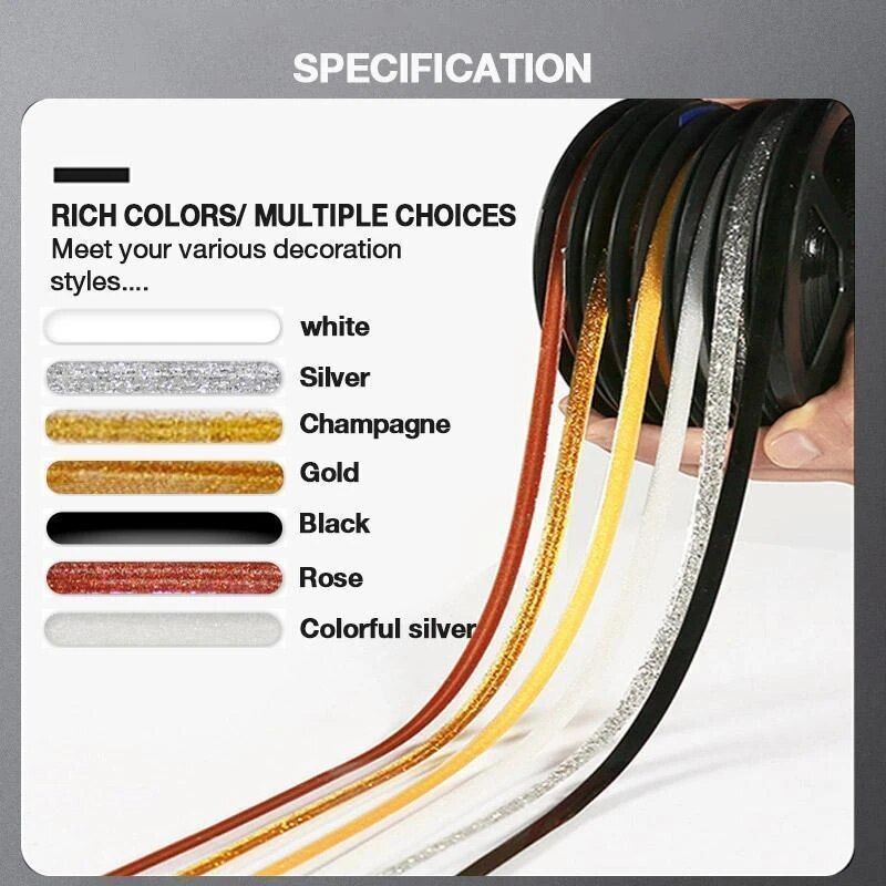 6 Meters/roll Ceramic Tile Gap Tape Mildewproof Waterproof Sticker Self-adhesive Kicthen Edge Wall Floor Gap Line Stickers Tape