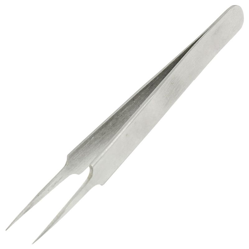 Micro Pointy Tip Polished Stainless Steel Straight Tweezers 11cm(null)