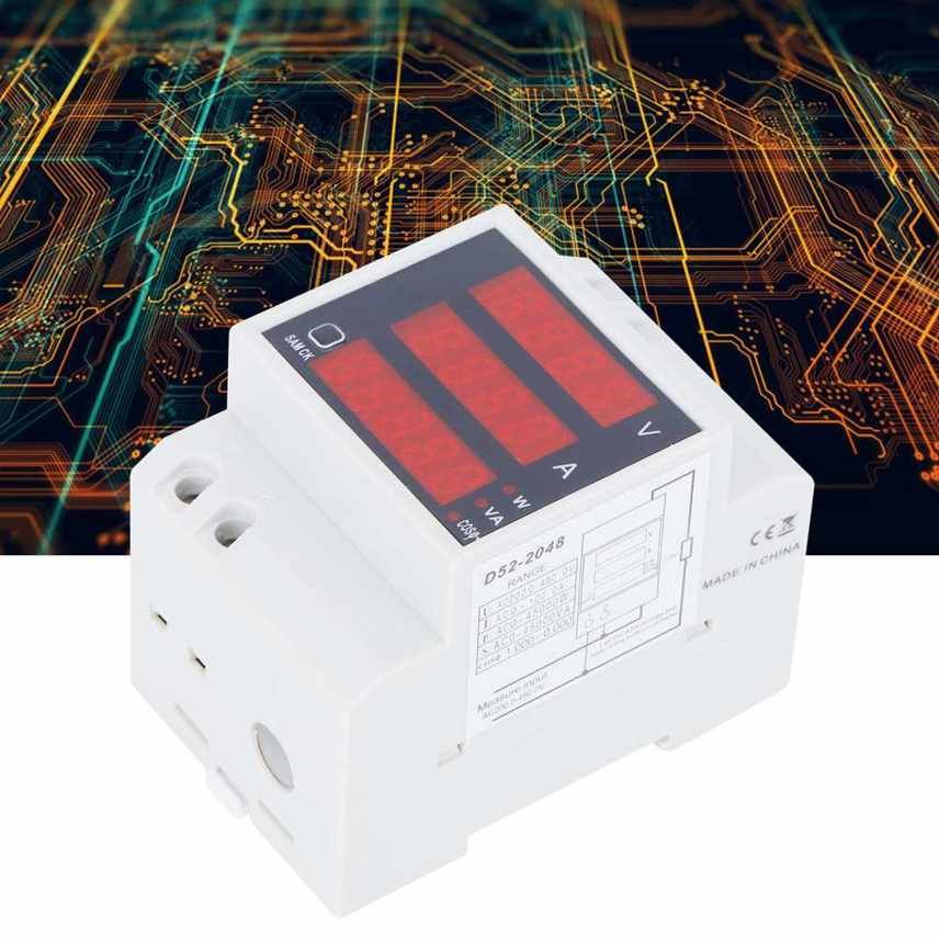 Digital Meter Display Din‑Rail Voltage Current Multi‑Functional Power Factor Tester AC200‑450V