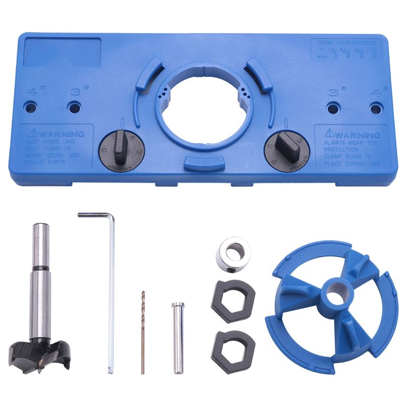 35Mm Concealed Hinge Drilling Jigs Hinge Hole Saw Jig Drilling Guide Locator Hole Opener Door Cabinets Woodworking Diy Tool Set