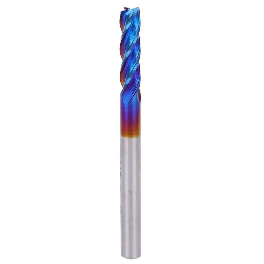 4‑Flute End Mill Tungsten Steel Nano‑Blue Coating CNC Straight Handle Milling Cutter