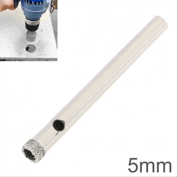 2 pcs  5mm Glass drill bits hole saw for glass, marble, tile or granite/diamond drill