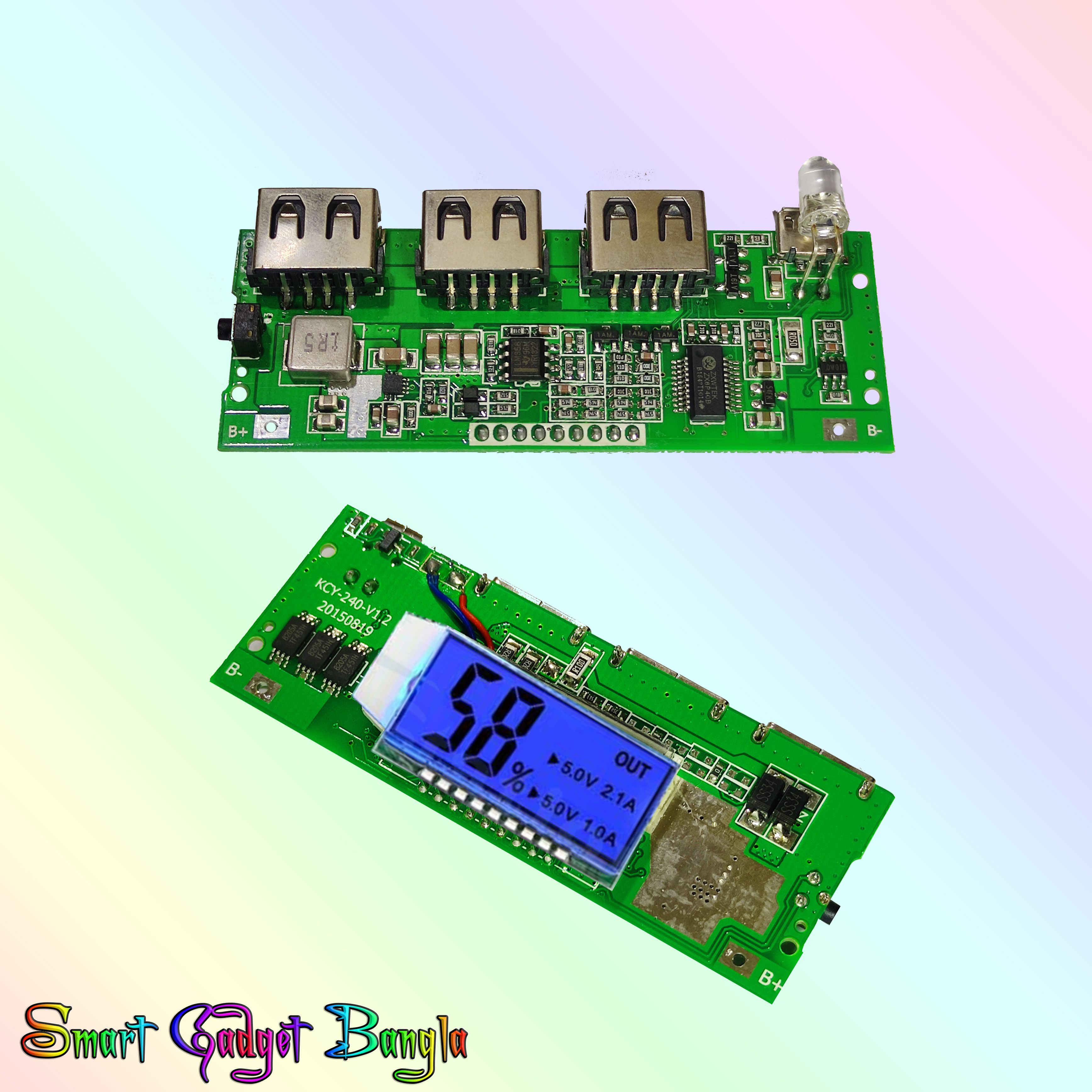 2 USB Power Bank Circuit 5V Step Up Protection Board Boost Power Module Type C & Micro USB Power Bank Circuit Port Li-ion 18650 Battery Charger Board