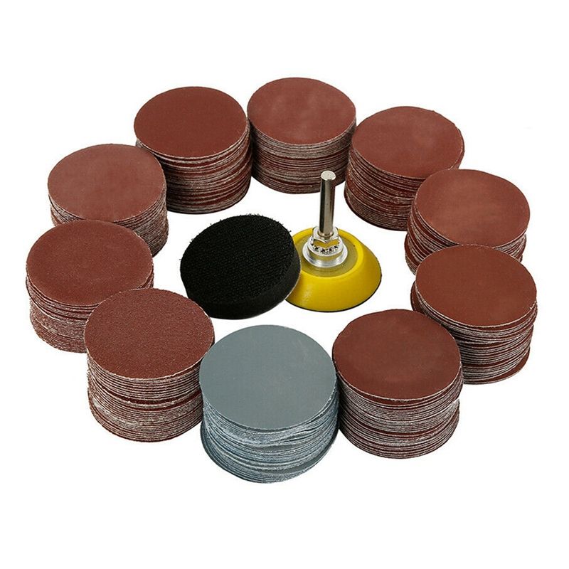 300PCS Sanding Discs Pads Mixed Orbital Sander Hook Loop Sand Paper 2 Inch Alumina