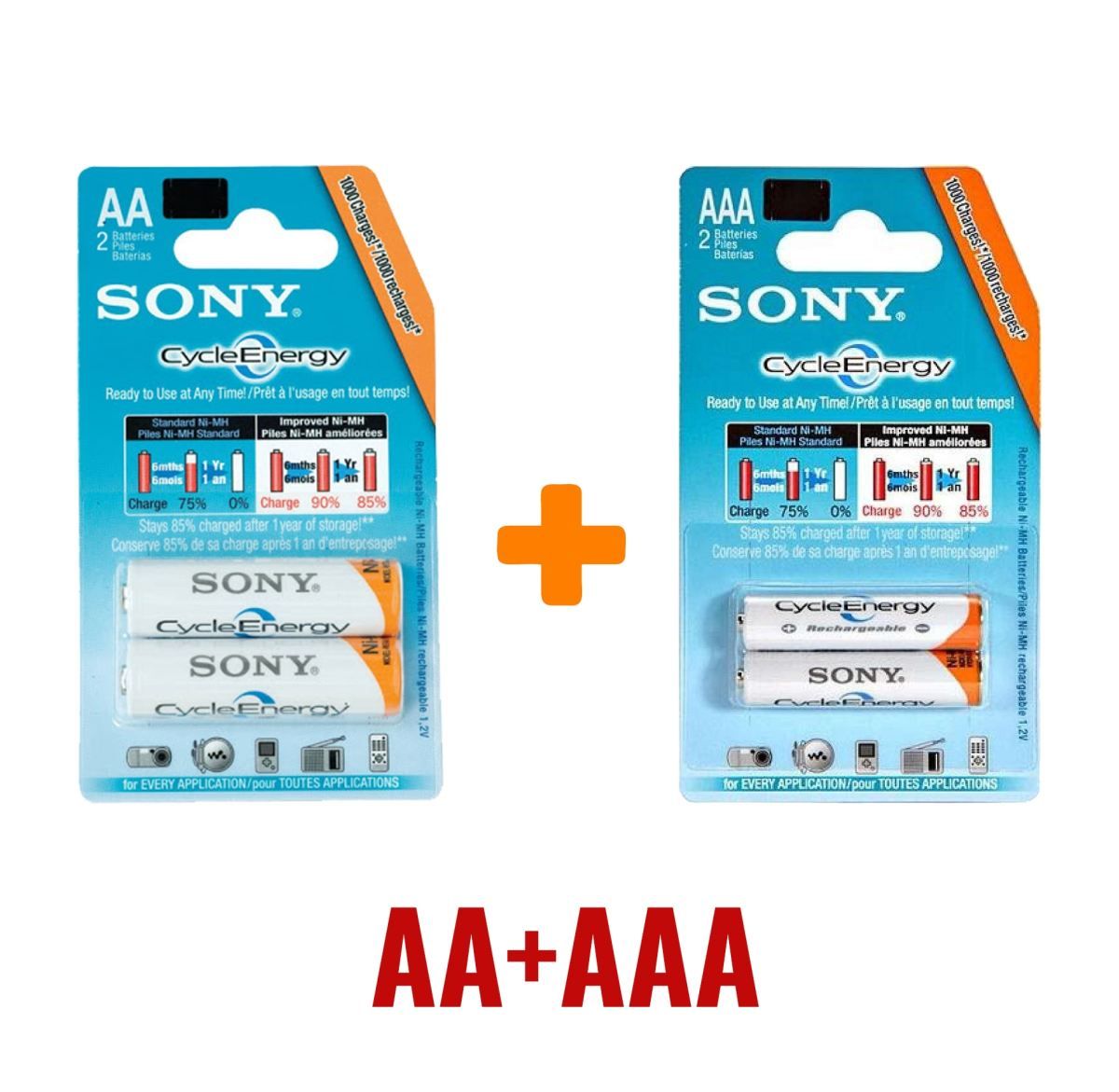 [[[4pcs]]]][[[Sony]]]]AA+AAA]]Rechargeable Battery]]]]Combo]]]]]]ST