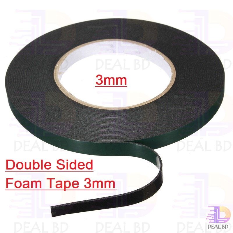 3mm Double Side Foam Tape 3mm Both Side Gum Foam Tape Heavy Duty Double Sided Gum Foam Tape Black Color For DIY Craft Gum Tape