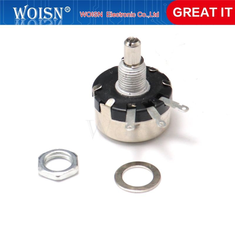 2 pcs WX110 (010) 6mm Round Metal Shaft Single Turn Wire resistor Wound  1k 2.2k 3.3k 4.7K 5.6k 6.8k 10k 22k ohm