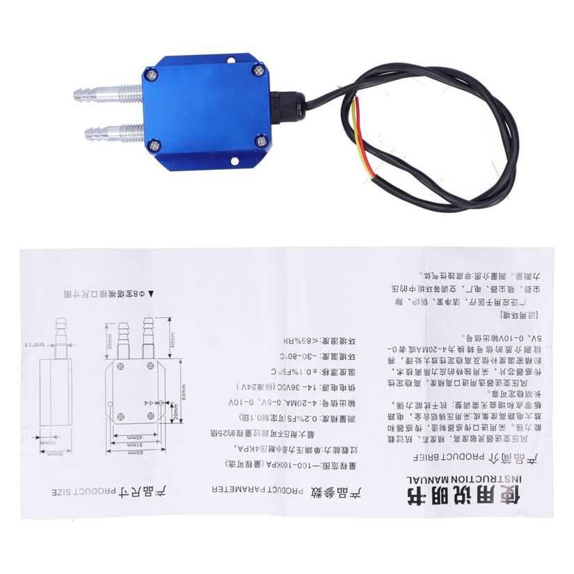 Wind Pressure Sensor Transmitter Blue DC24V Micro Differential for Boiler Coal Mine