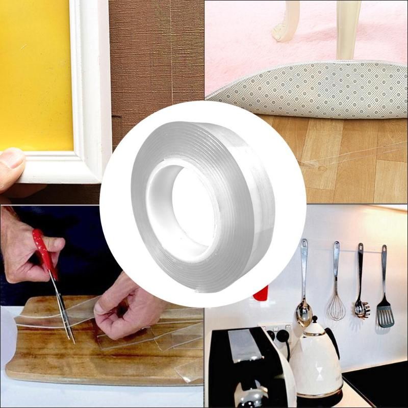 Multi-function Double-sided Adhesive Nano Tape Traceless Washable Removable Transparent Tapes Non-slip Stickiness Gel Grip Tape