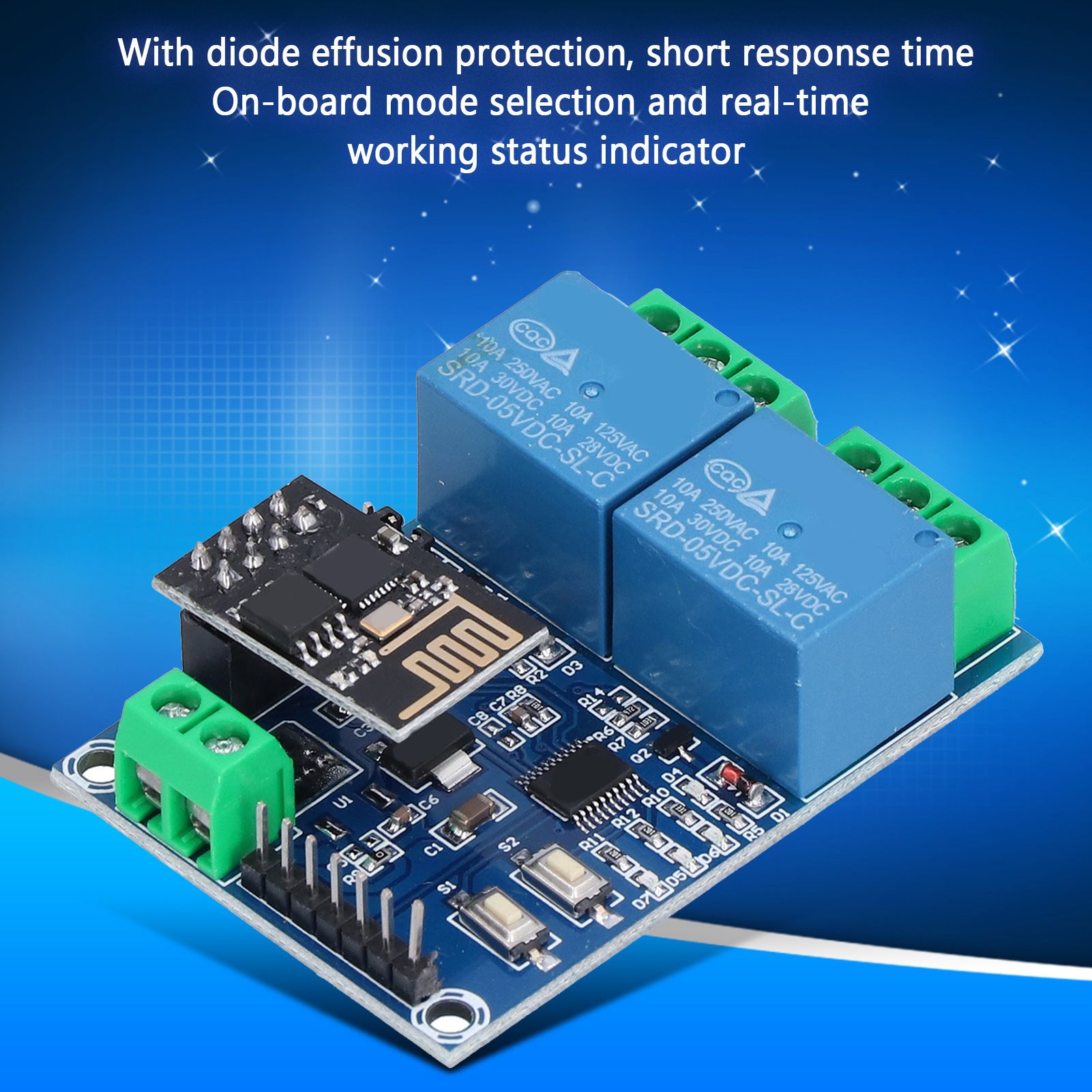 Buy Ying Dual WiFi Relay Module Plastic Power off Memory Electronic Component for Smart Home 5V