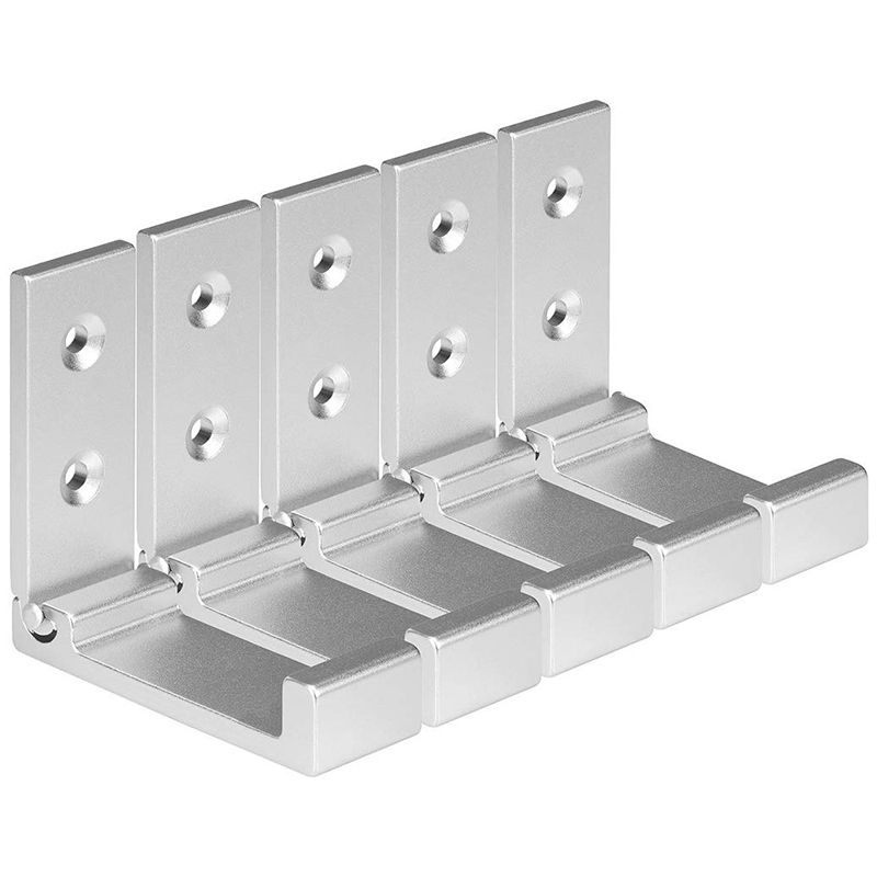 5 PCS Foldable Wall Hook, Invisible Folding Aluminum Wall Mount Hook Headphones Holder Coat Hook Creative Clothes Hook for Kitchen Bathroom Bedroom (Silver)