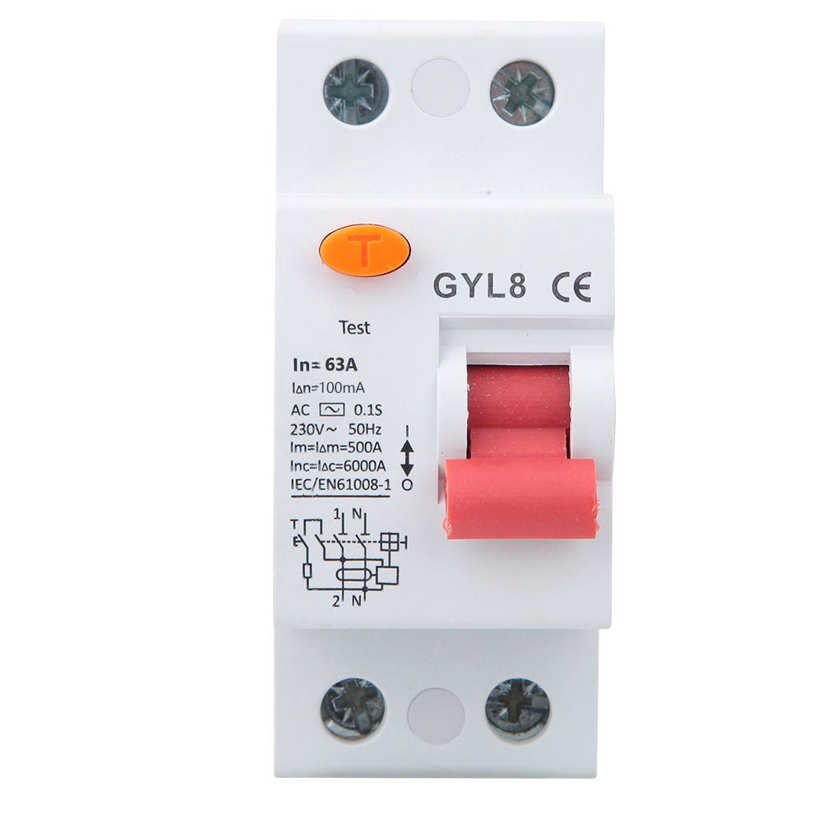 Circuit Breaker 2P Residual Current Leakage Protection Electrical Equipment 25A/40A/63A 230VAC